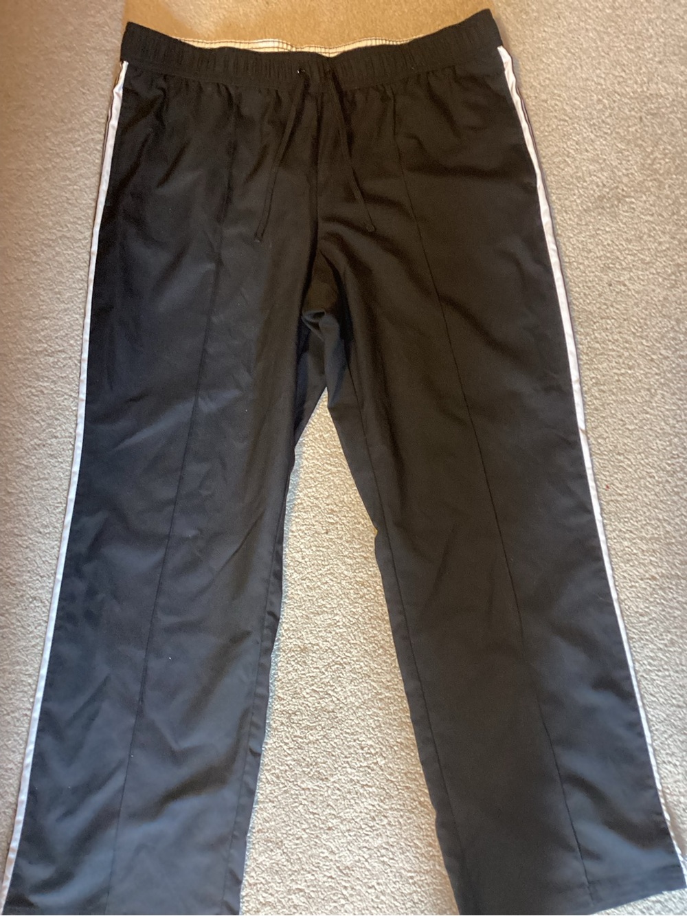 Women’s Black Track Pants with White Side Stripe